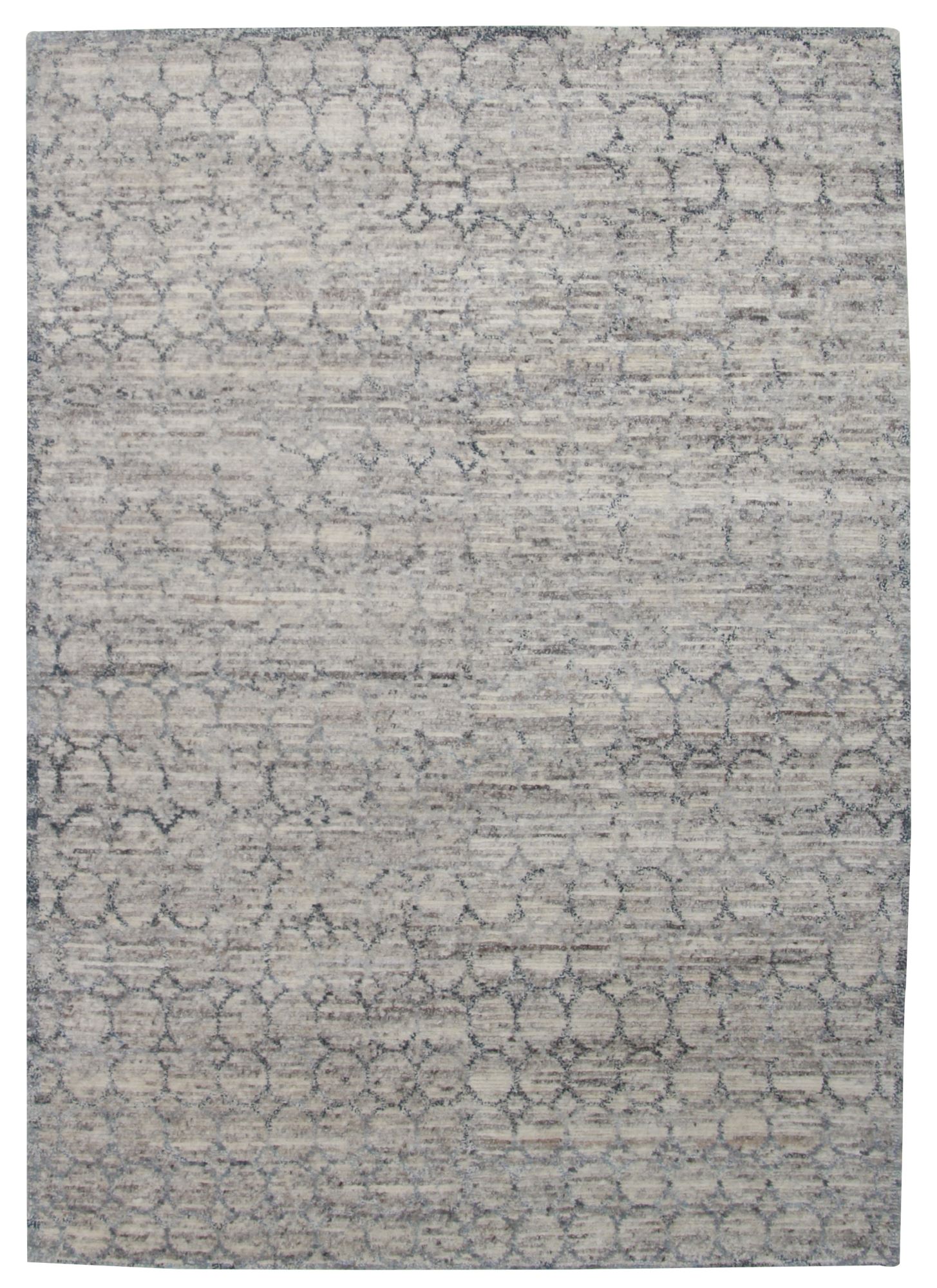 Tapis salon Fangri noué main en laine, THEKO
