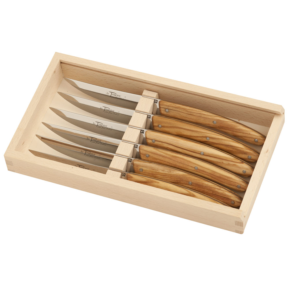 Couteau De Table "le Thiers X3 Manche Bois En Coffre, DUBOST