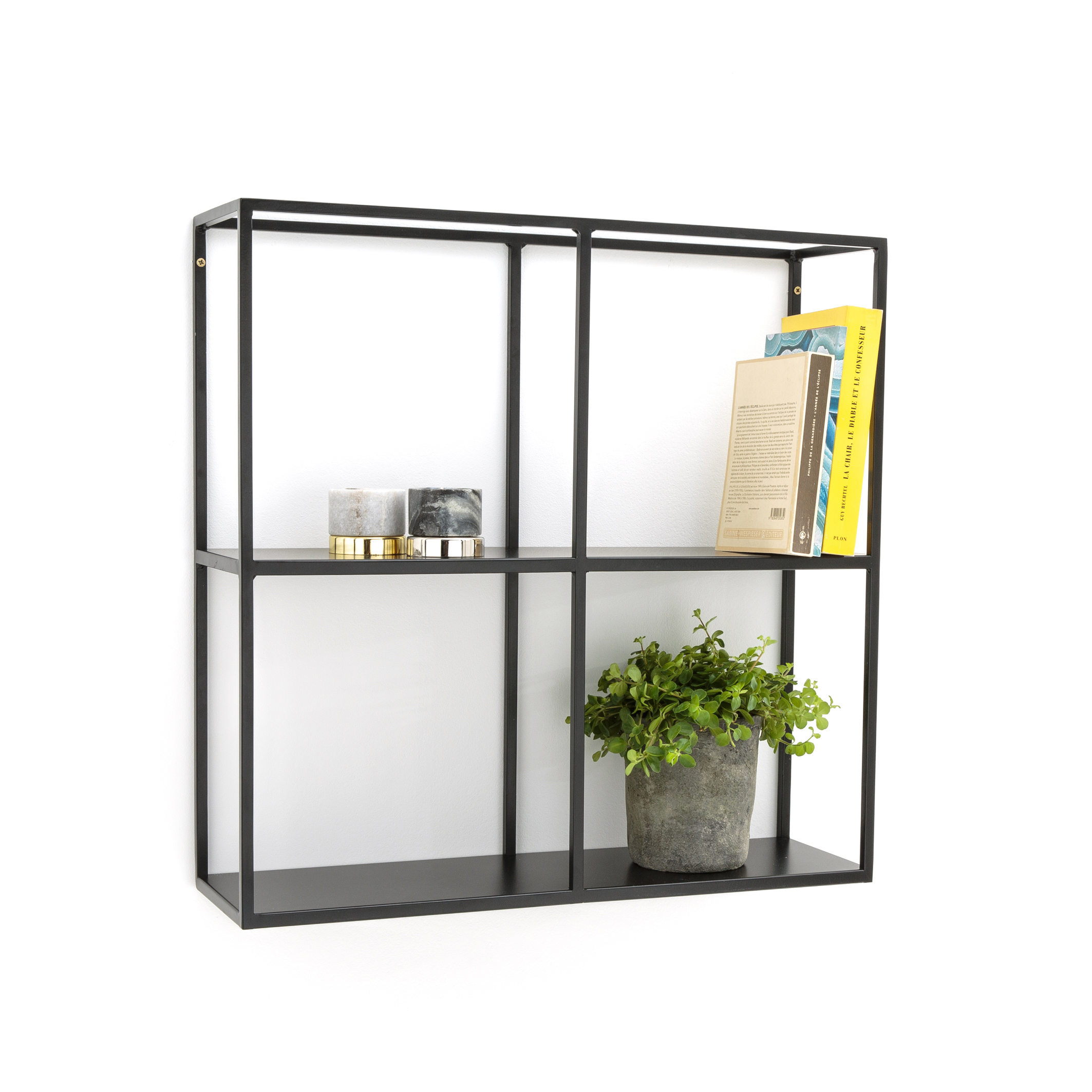 Hiba 2 Shelf Wall Storage Unit Black La Redoute Interieurs - Ikea Metal Wall Shelf Unit