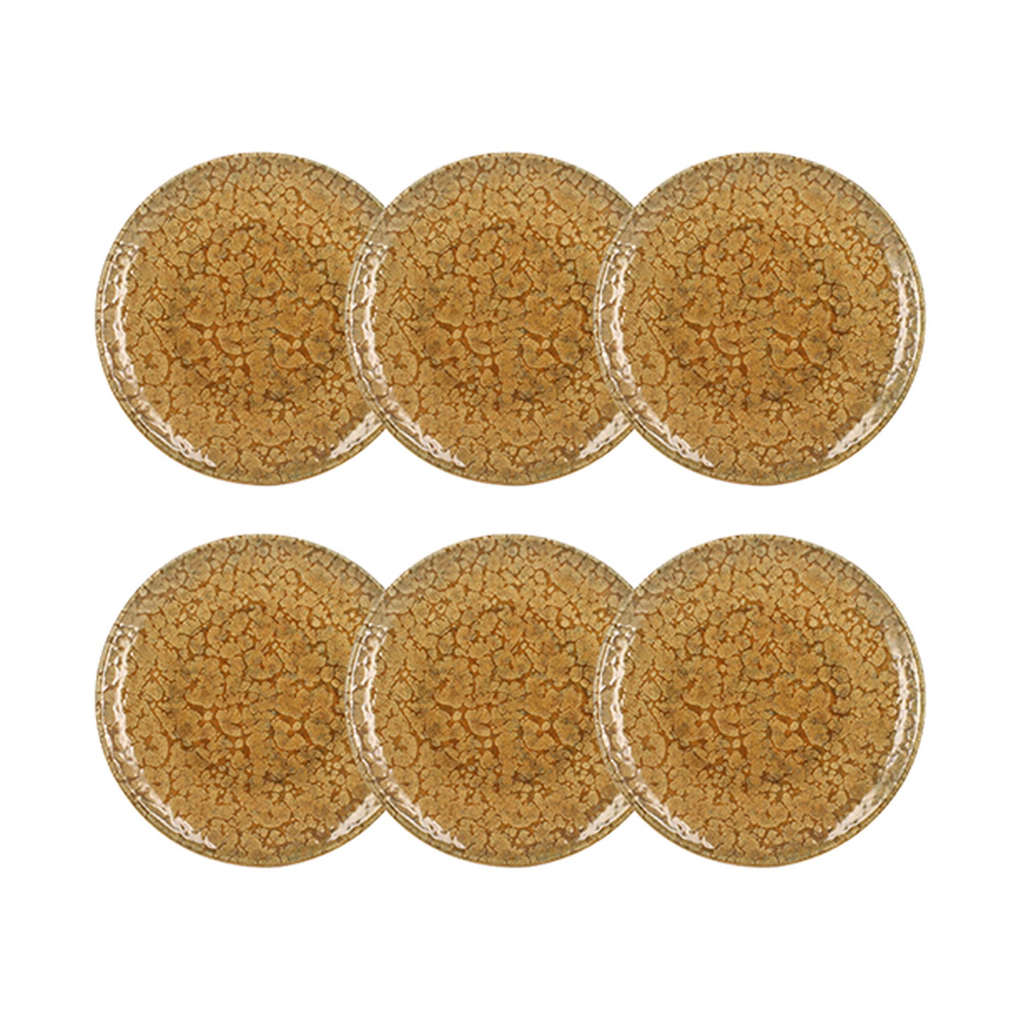 Lot de 6 assiettes à dessert 20cm en grès, NATURA, NOVASTYL