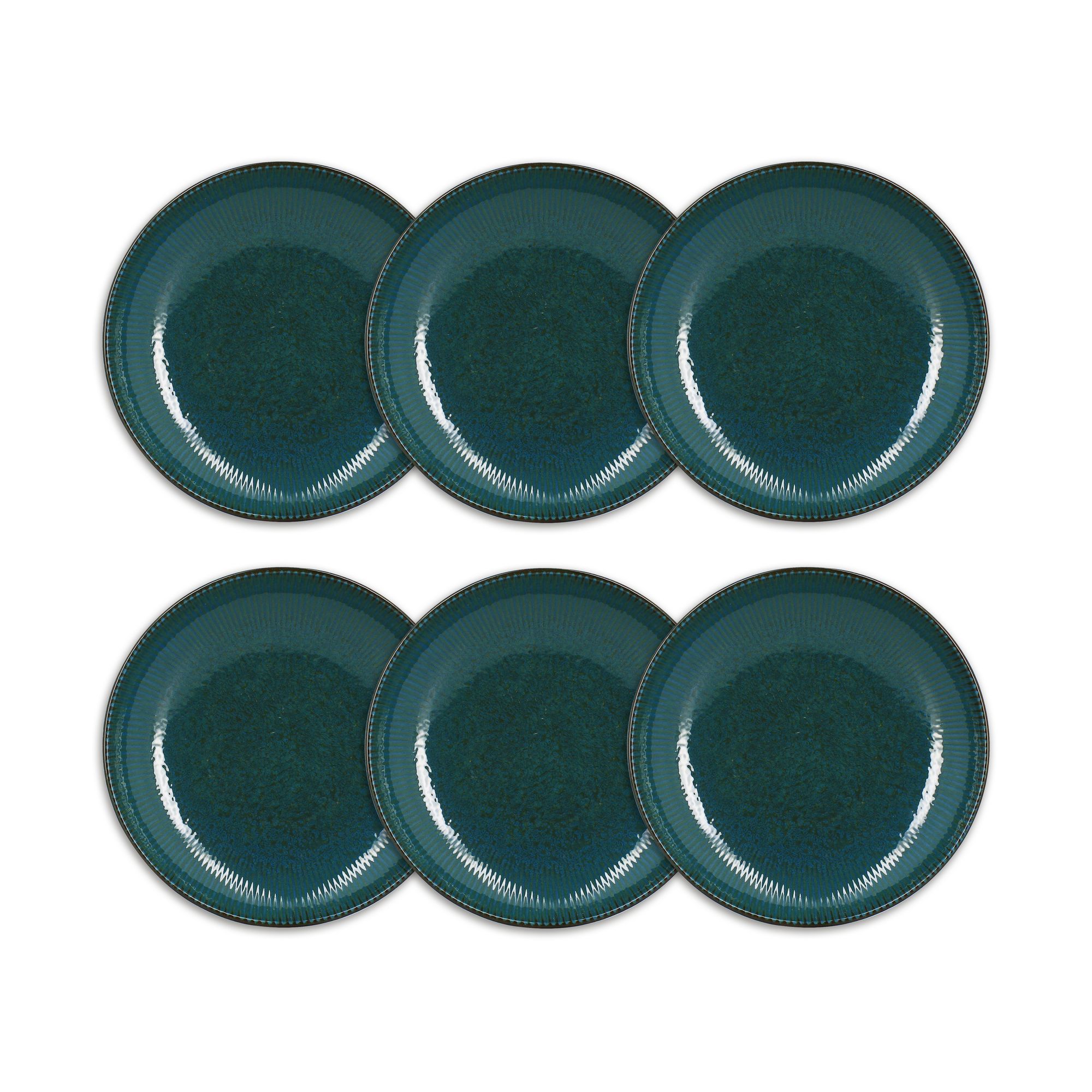 Lot de 6 assiettes creuses 22cm en porcelaine, LUNEA, OGO LIVING