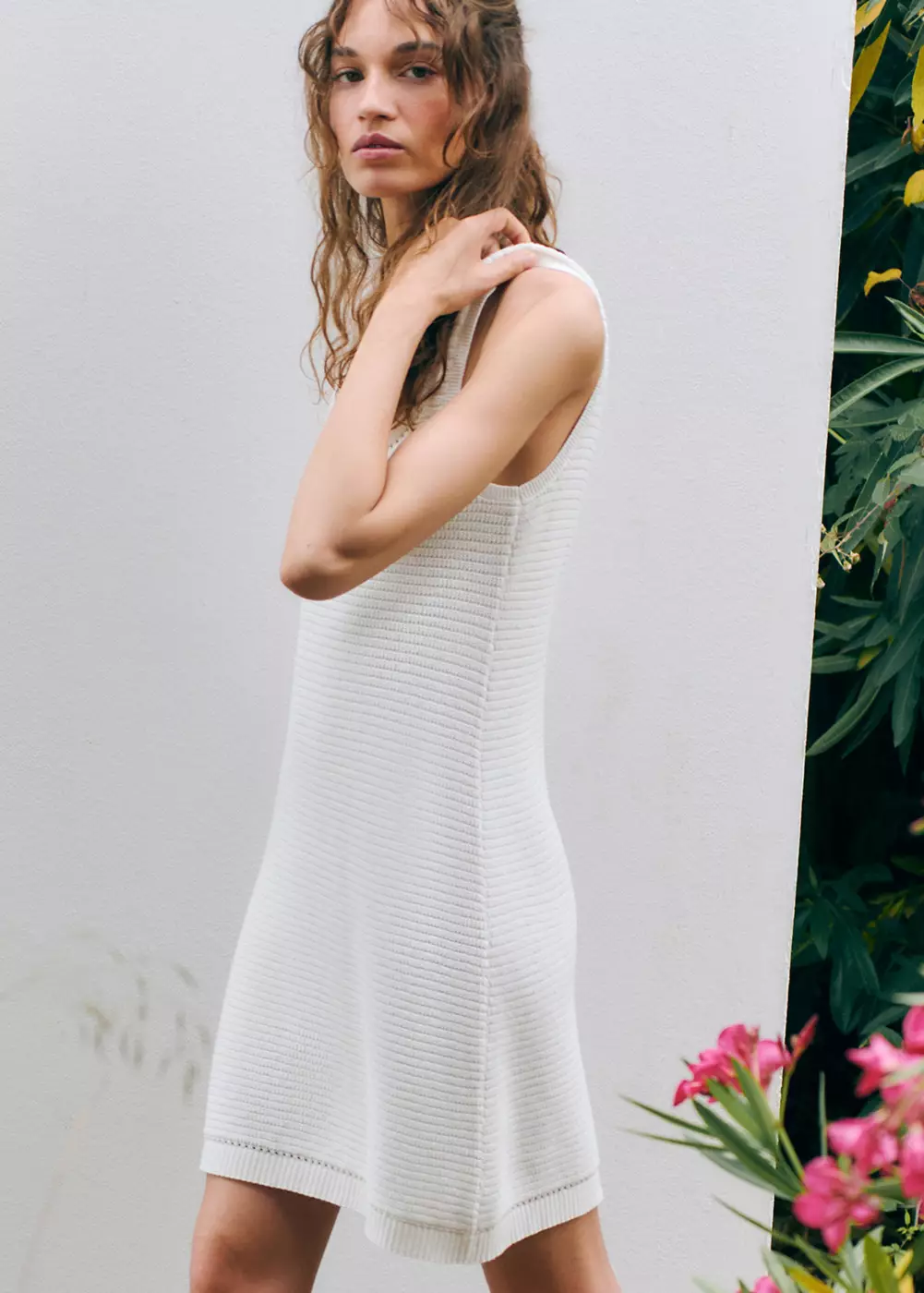 Robe en coton maille à bretelles, MANGO TEEN