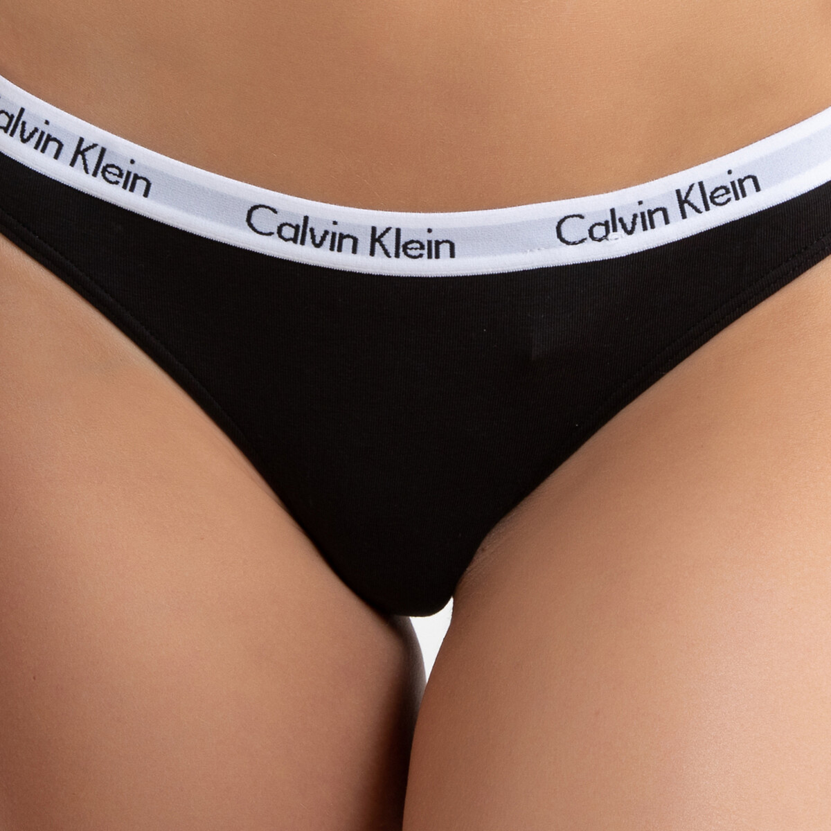 Pack of 3 tangas in cotton mix, black, Calvin Klein Underwear