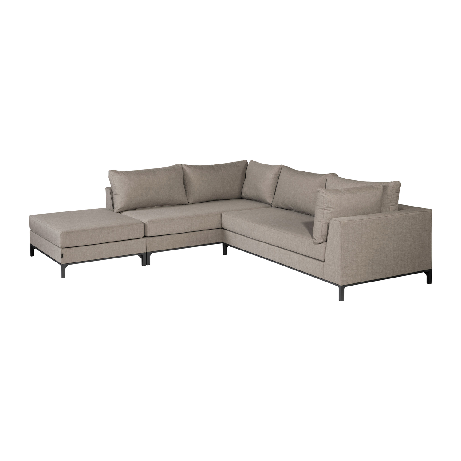 Salon de jardin d'angle droit en aluminium SICILIE, WOOOD