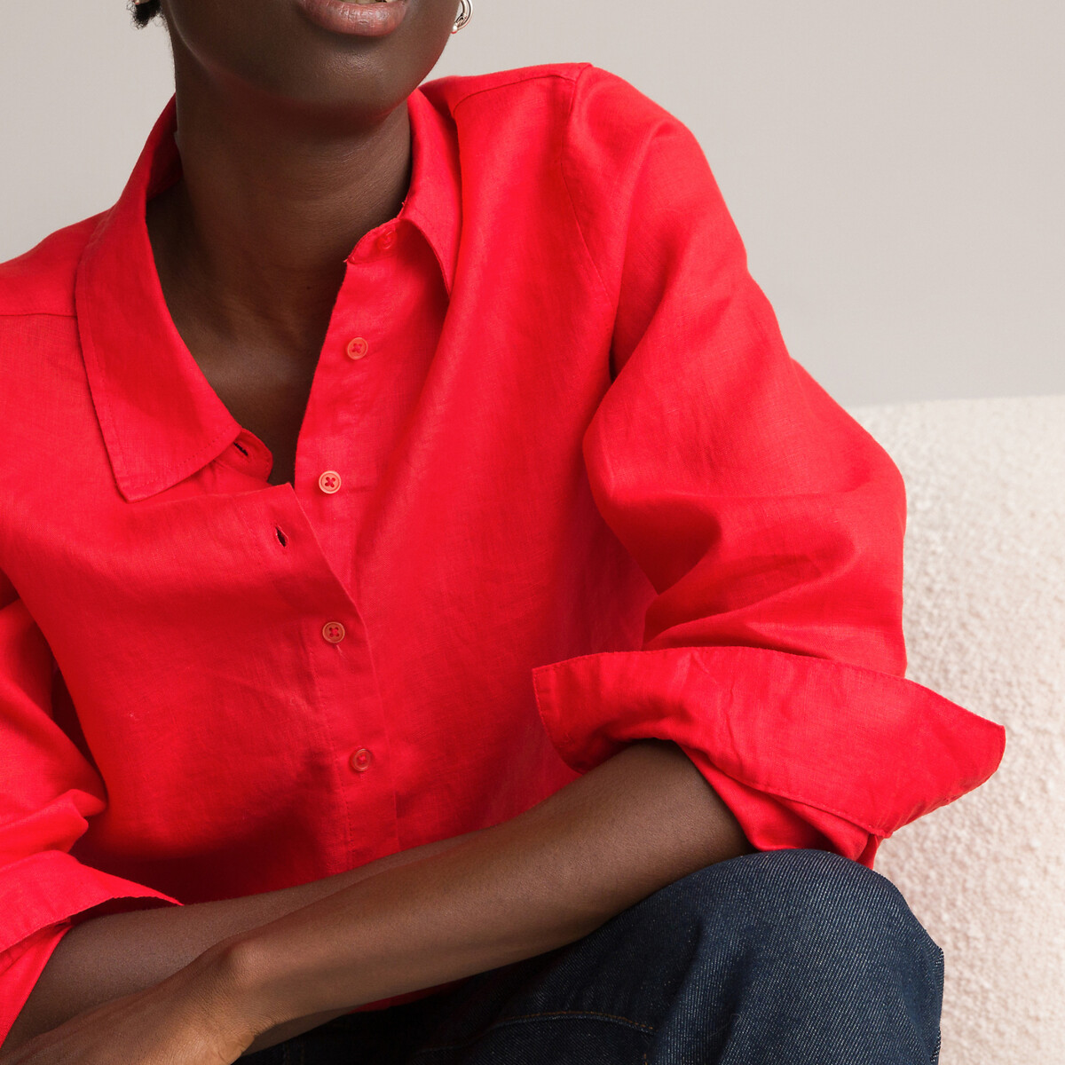Linen long sleeve shirt La Redoute Collections | La Redoute