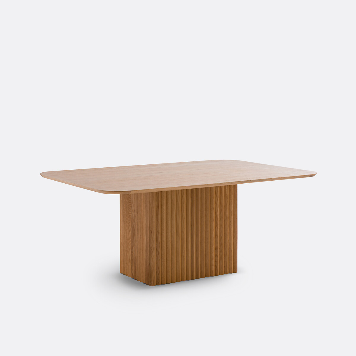 Table à manger, rectangulaire, pied central, plaqué chêne, 8 personnes, ONATE, LA REDOUTE INTERIEURS