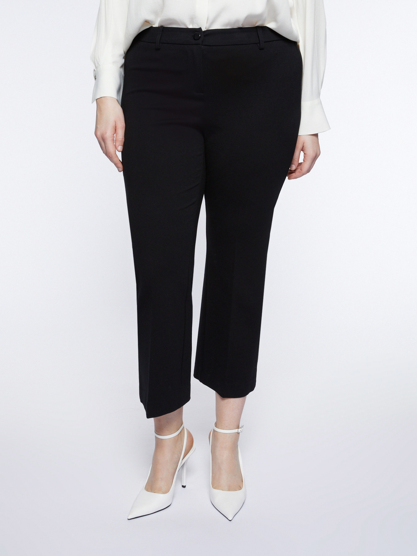 Pantaloni Kick Flare Donna FIORELLA RUBINO – Autunno Inverno 2024, Tessuto Riciclato E Chiusura Asimmetrica
