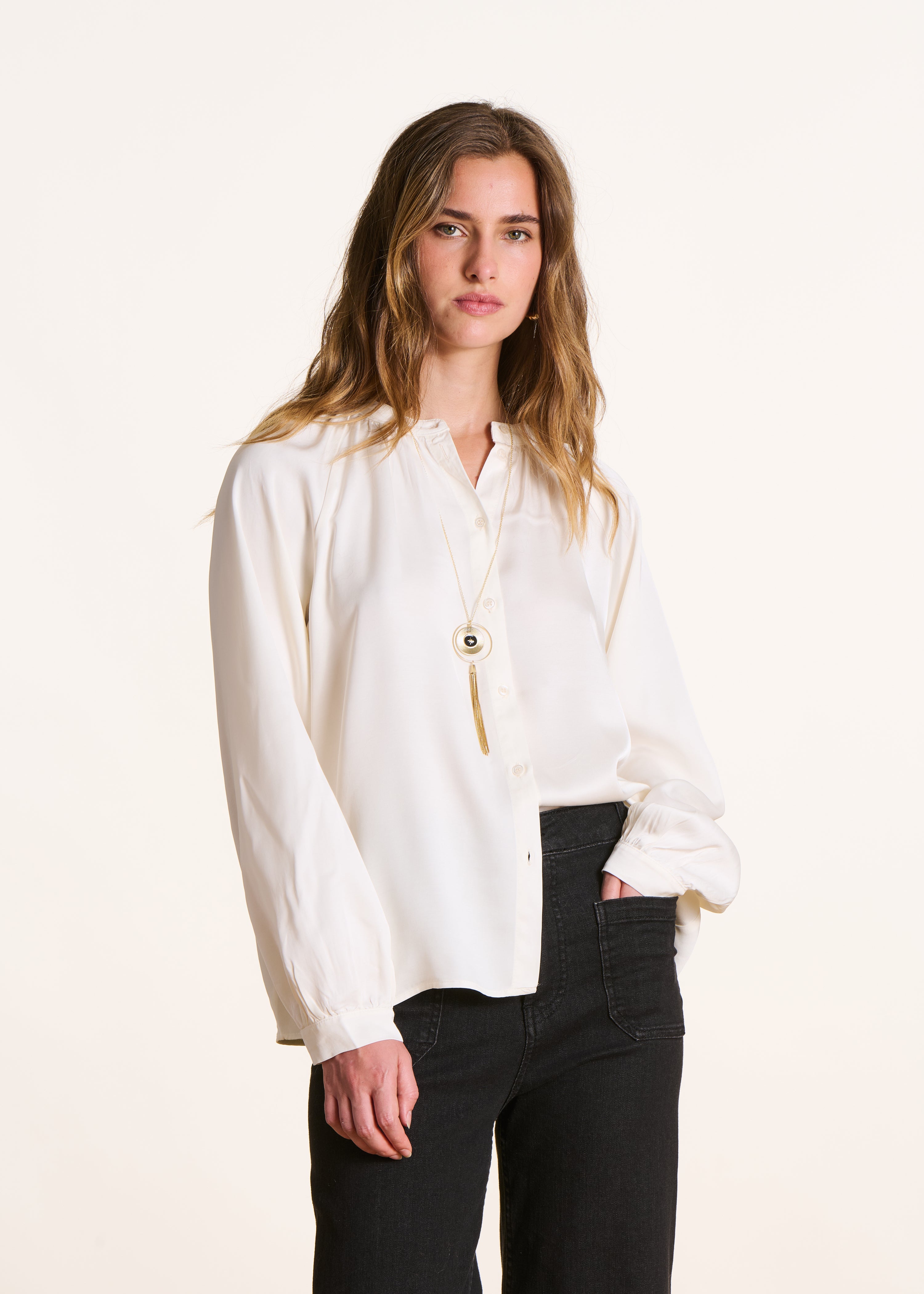 Blouse ample satinée, LA FEE MARABOUTEE