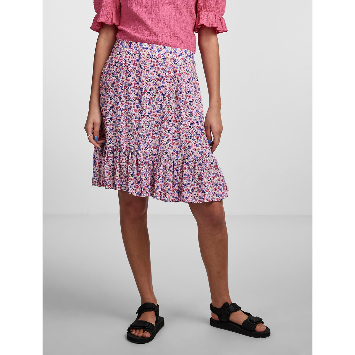 Printed Mini Skirt with High Waist