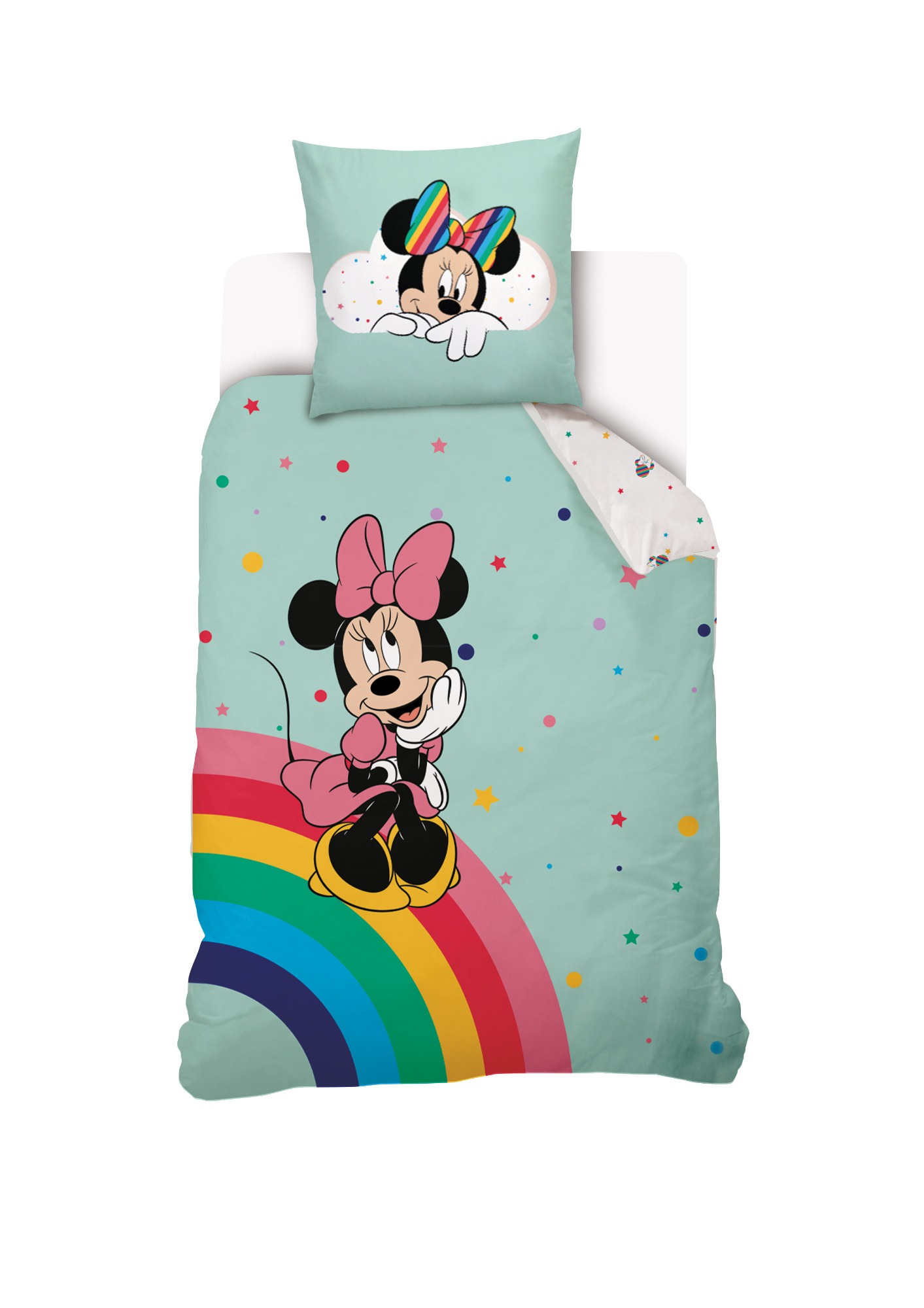Parure de lit coton Disney, MINNIE ARC-EN-CIEL, DISNEY