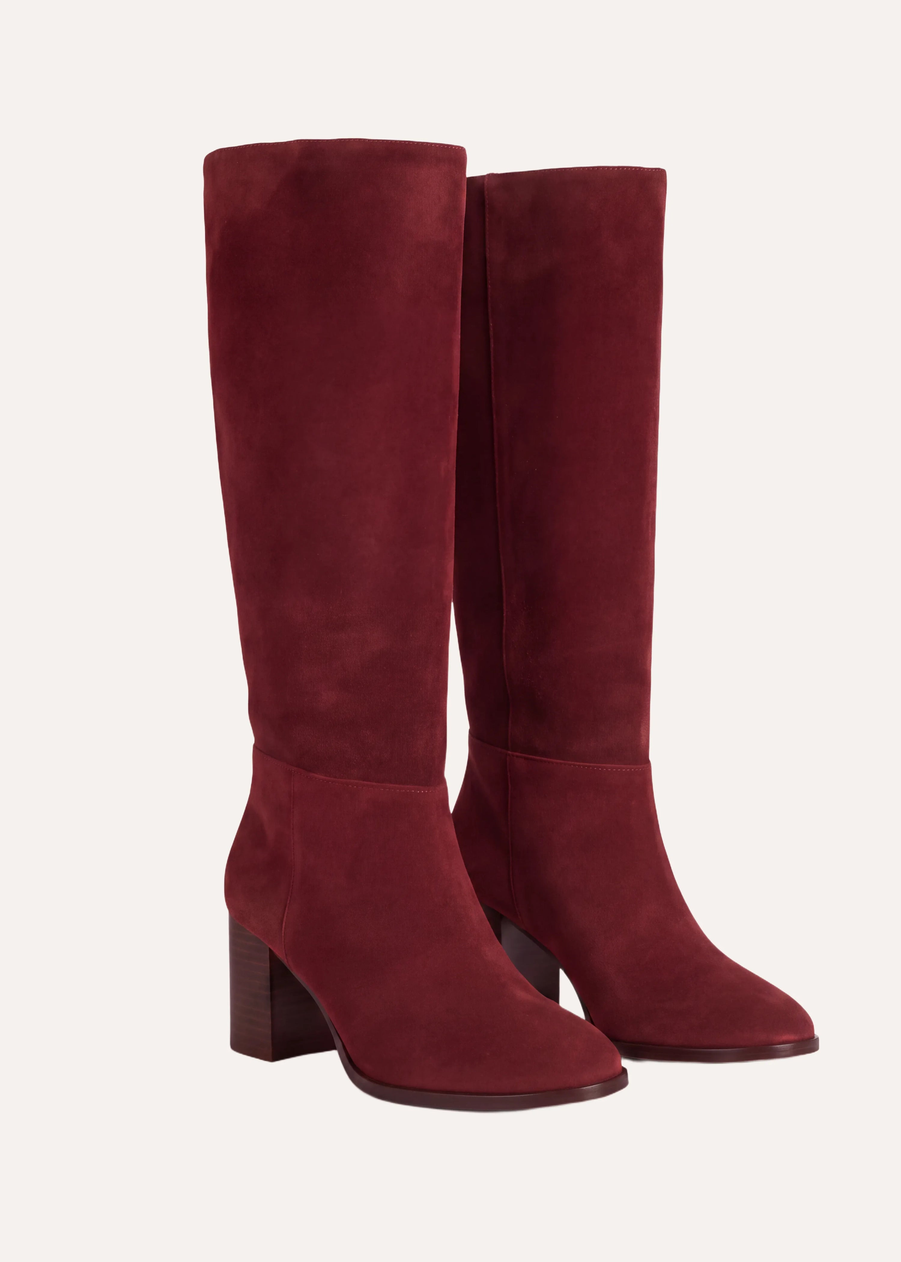 Bottes en cuir suédé à talons, LA FEE MARABOUTEE