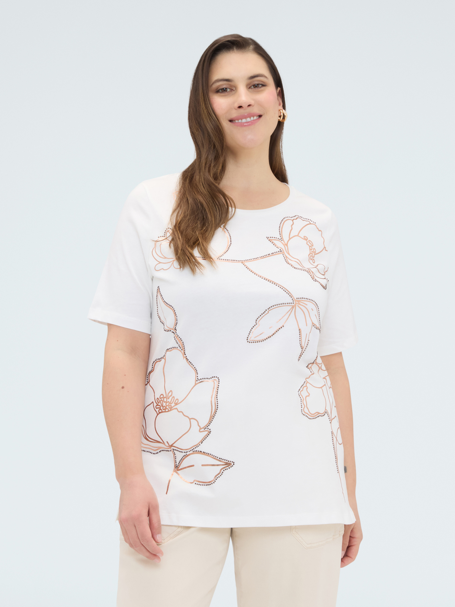T-shirt à imprimé fleuri, FIORELLA RUBINO