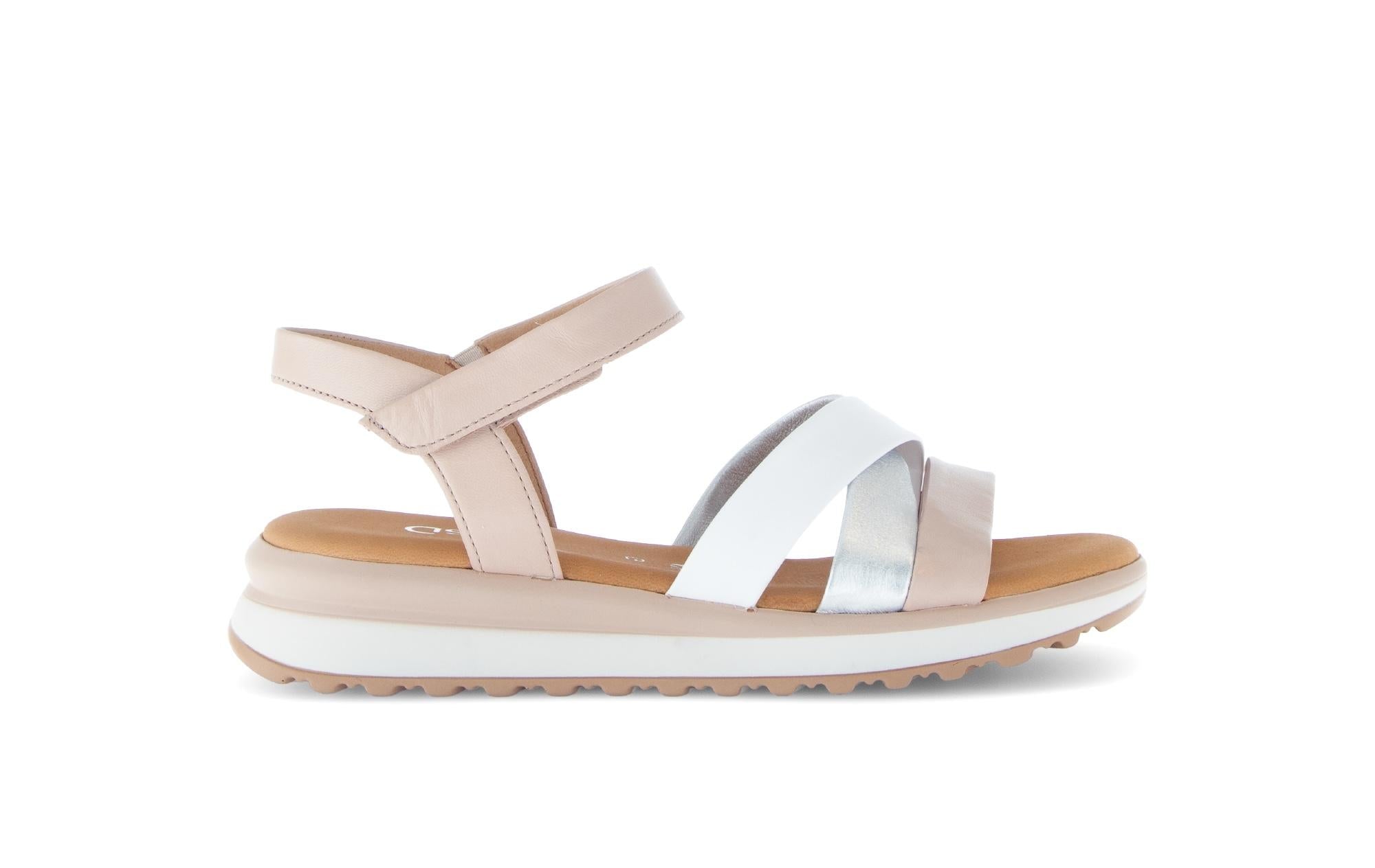 Sandales en cuir à talon compensé, GABOR