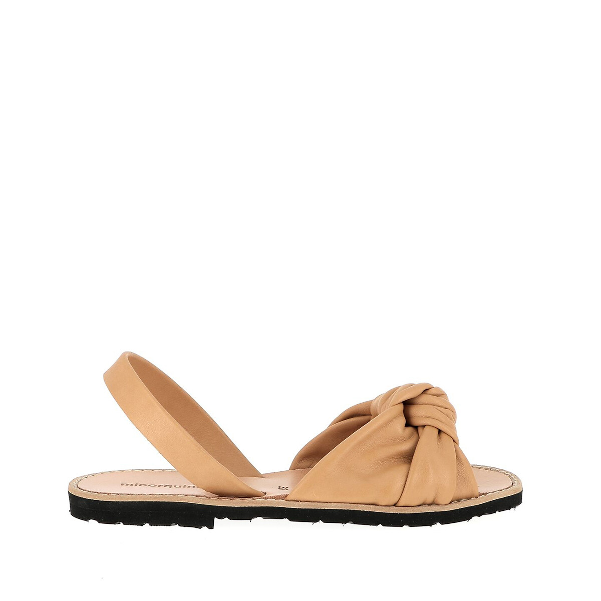 Avarca bahia leather sandals with flat heel, beige, Minorquines | La ...