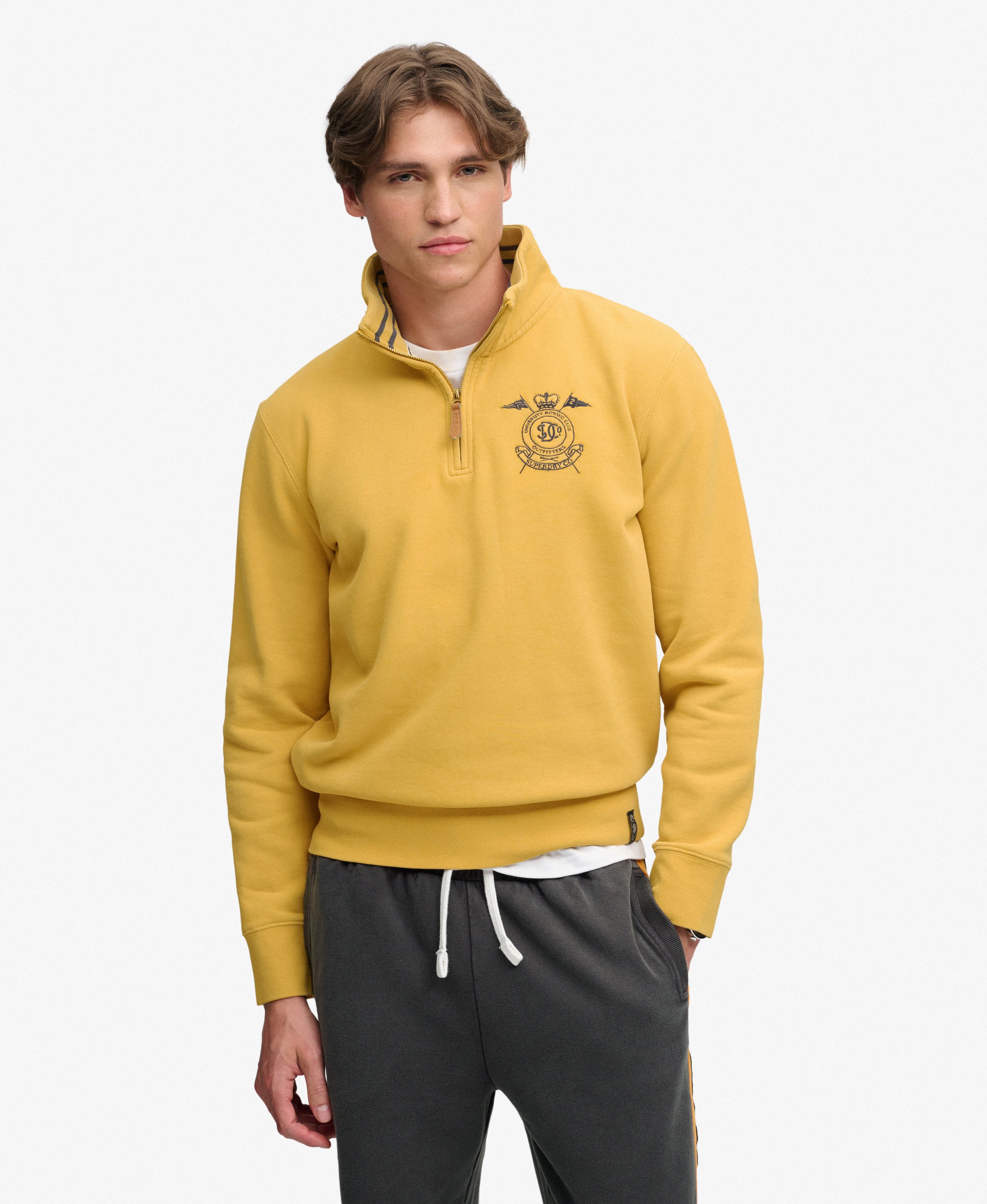 Sweat Gothic Varsity Half Zip Coupe Décontractée, SUPERDRY