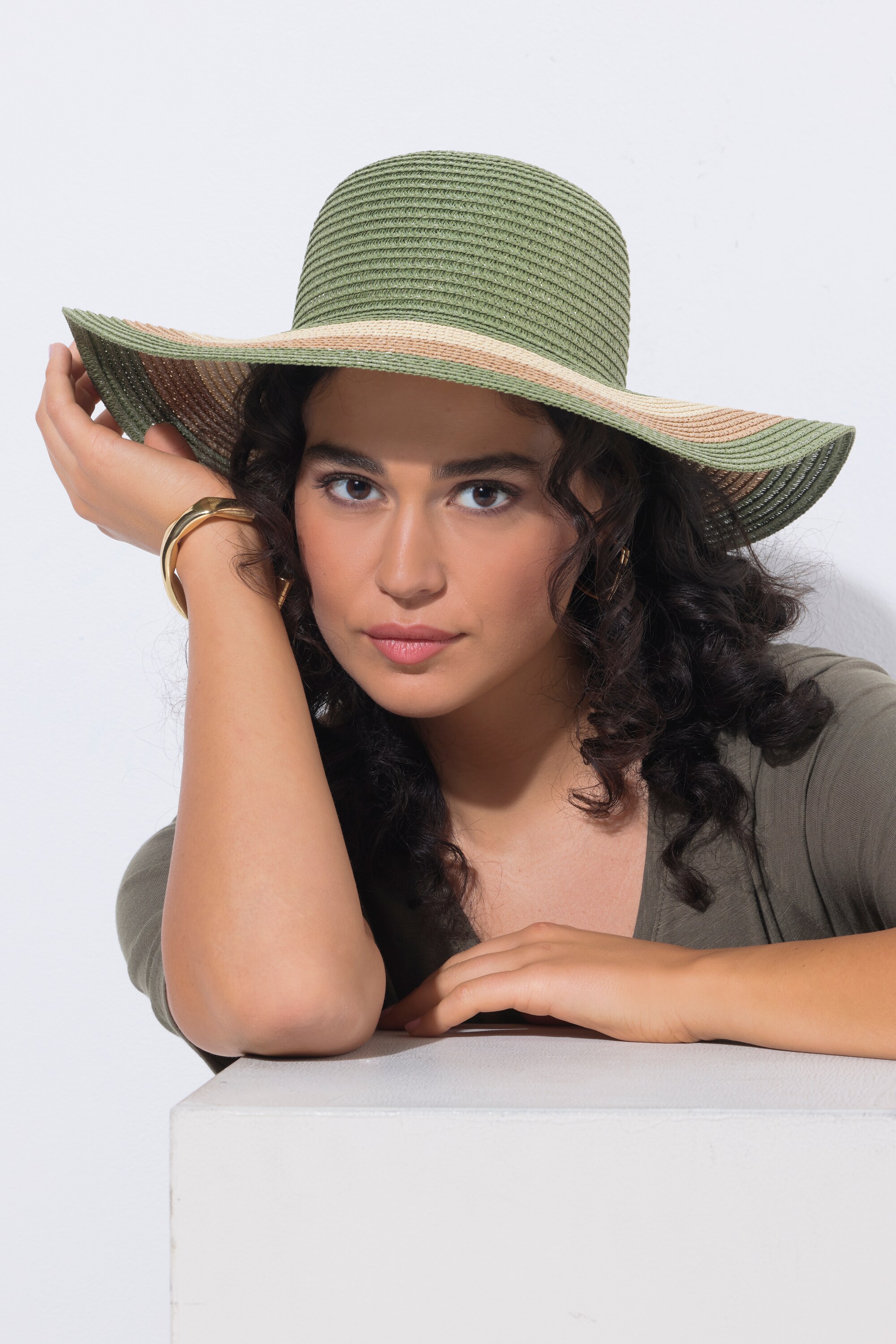 Chapeau en paille, bandes colorées, ULLA POPKEN