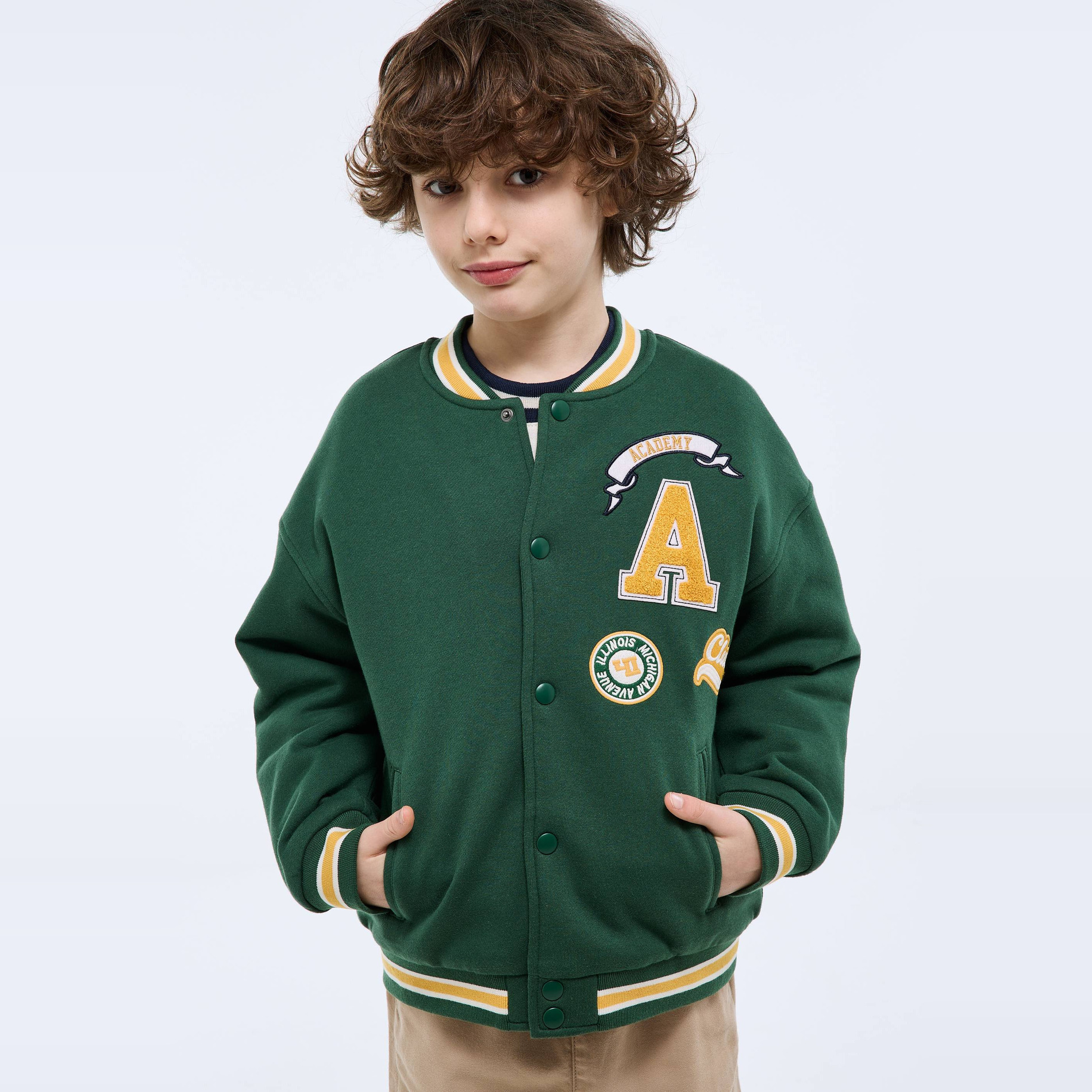 Teddy boutonné bicolore en coton, MONOPRIX