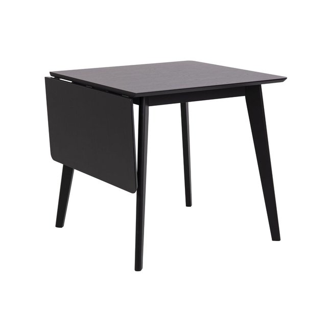Table à manger carrée extensible en bois L80/120 - LETA Couleur noir <span itemprop=