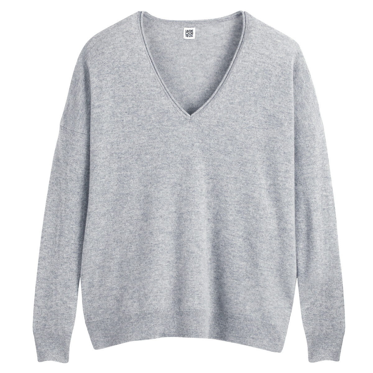 V-Neck Cashmere Jumper in Fine Knit with Loose Fit, LA REDOUTE COLLECTIONS