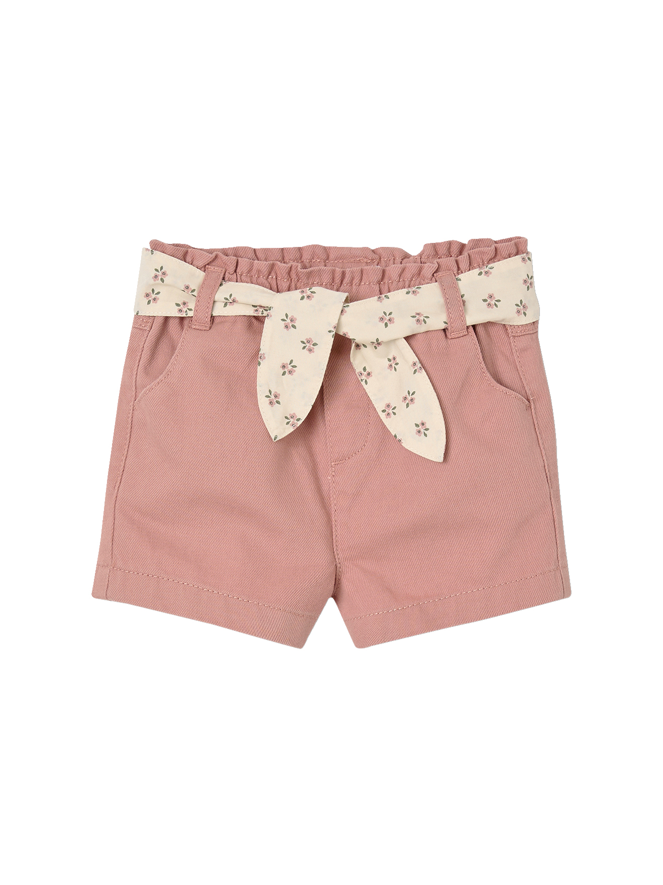 Short bébé paperbag avec ceinture imprimée, VERTBAUDET