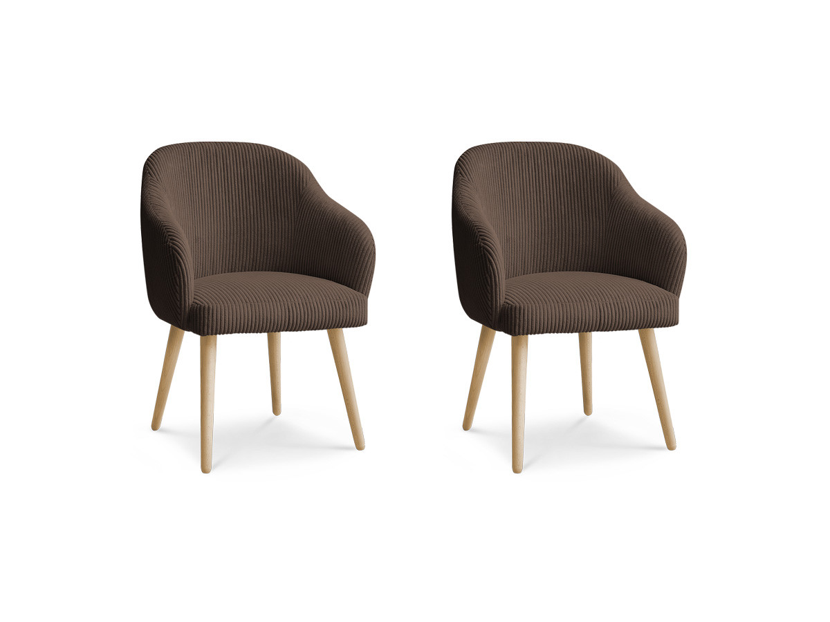Lot de 2 chaises velours côtelé, SOPHIE, BOBOCHIC