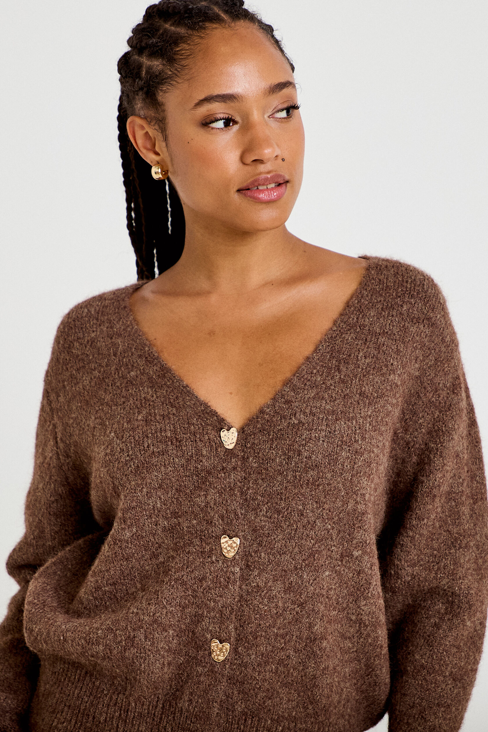 Gilet court avec boutons coeur, CACHE CACHE