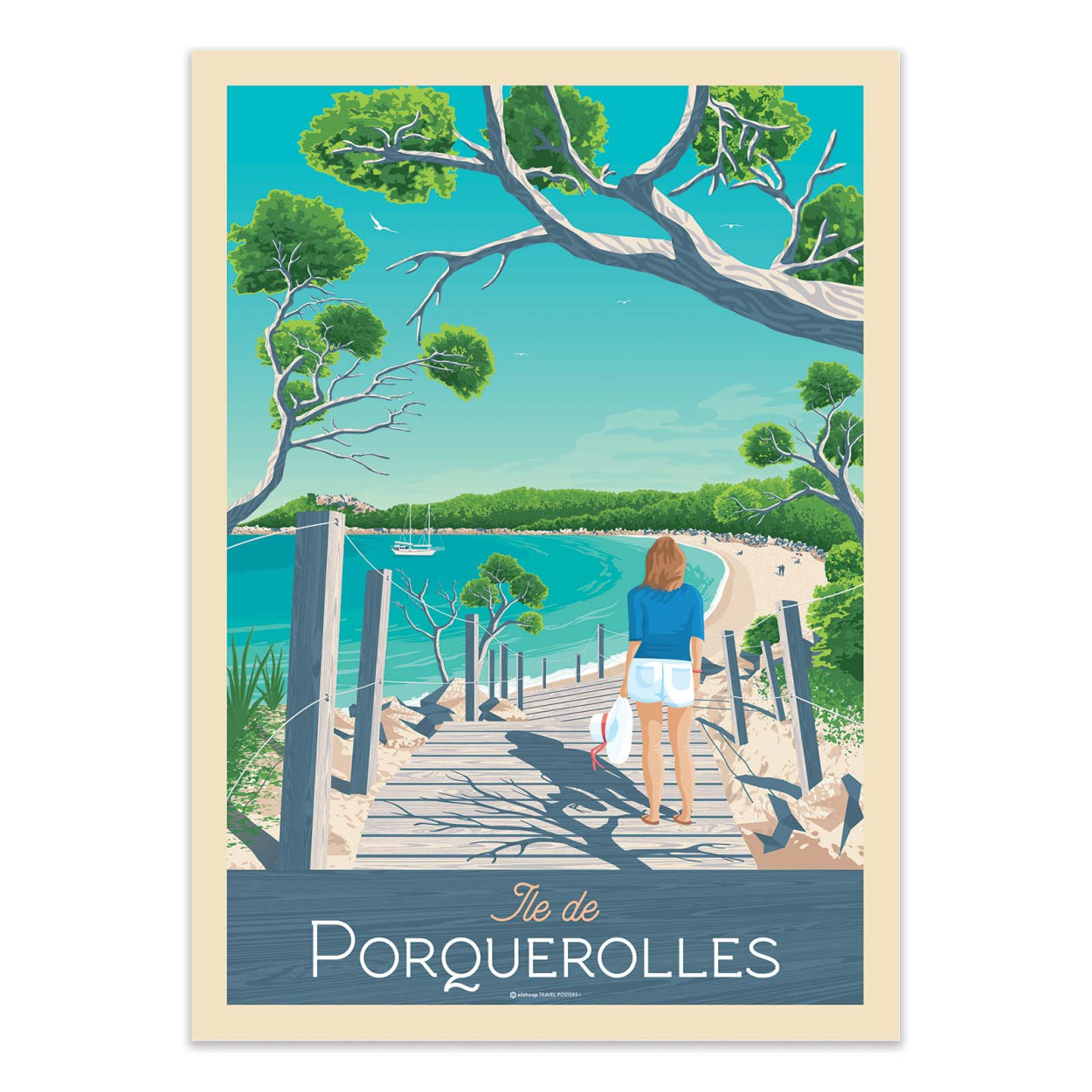 Affiche d'art - Ile de Porquerolles - Olahoop Travel Posters, WALL EDITIONS