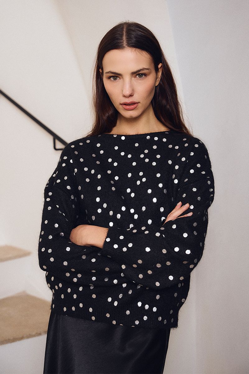 Pull col bateau, motif pois, MOLLY BRACKEN