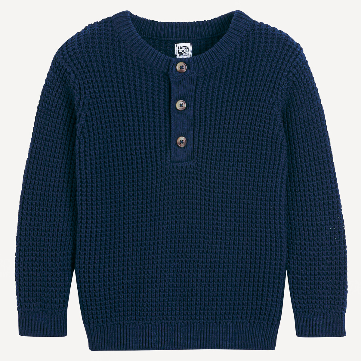 Pull col tunisien en fine maille fantaisie, LA REDOUTE COLLECTIONS