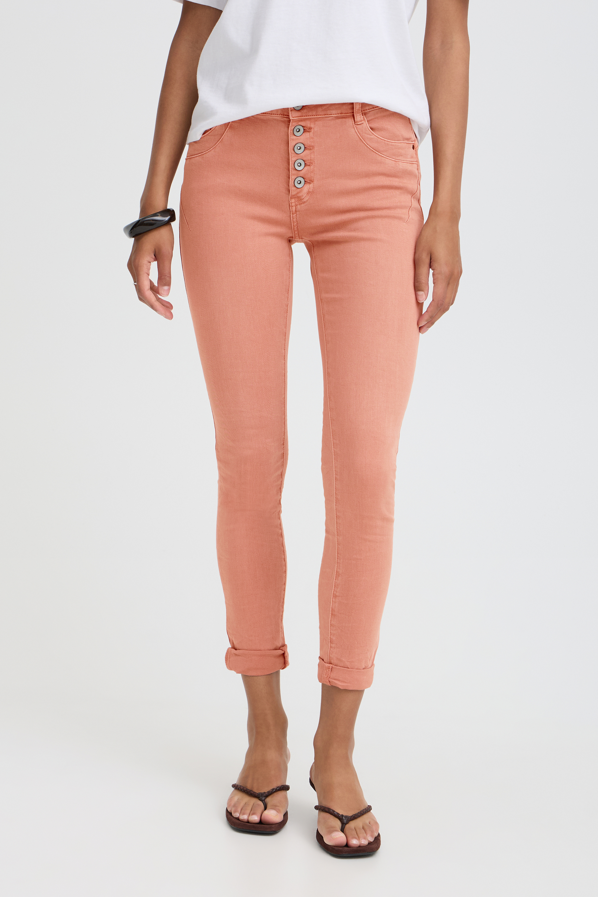 Jeans coupe skinny, taille haute, B.YOUNG
