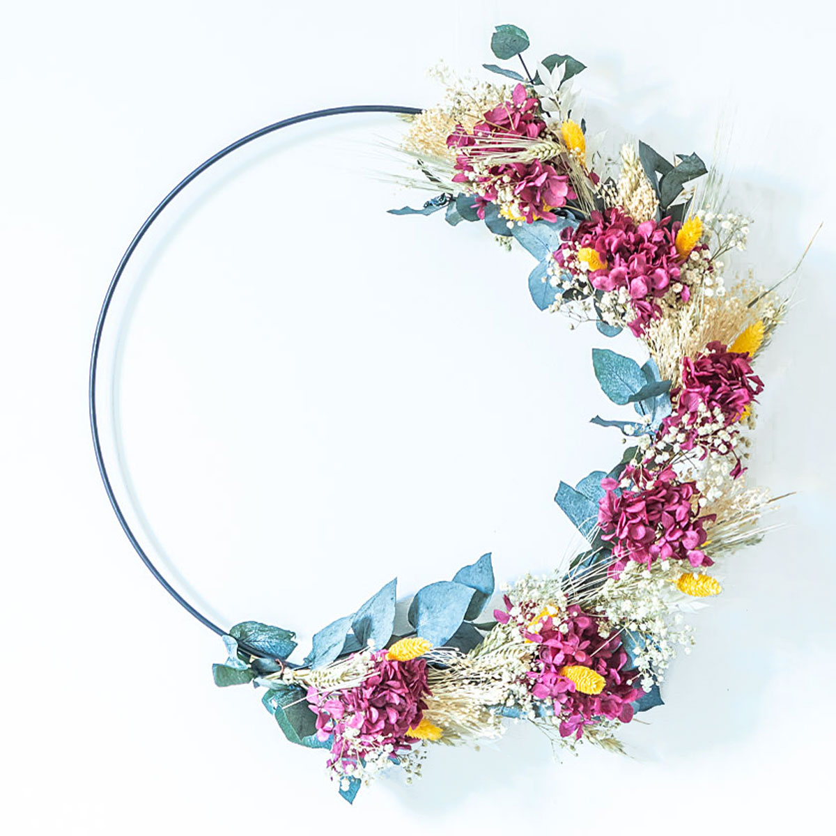 Couronne murale de fleurs séchées D30cm HELOISE, RECONCILIATION VEGETALE