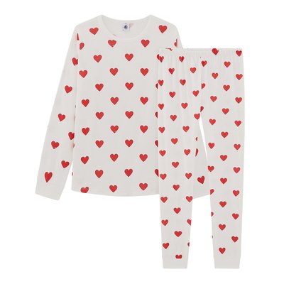 Pyjama mit langen Ärmeln und Herzprint PETIT BATEAU