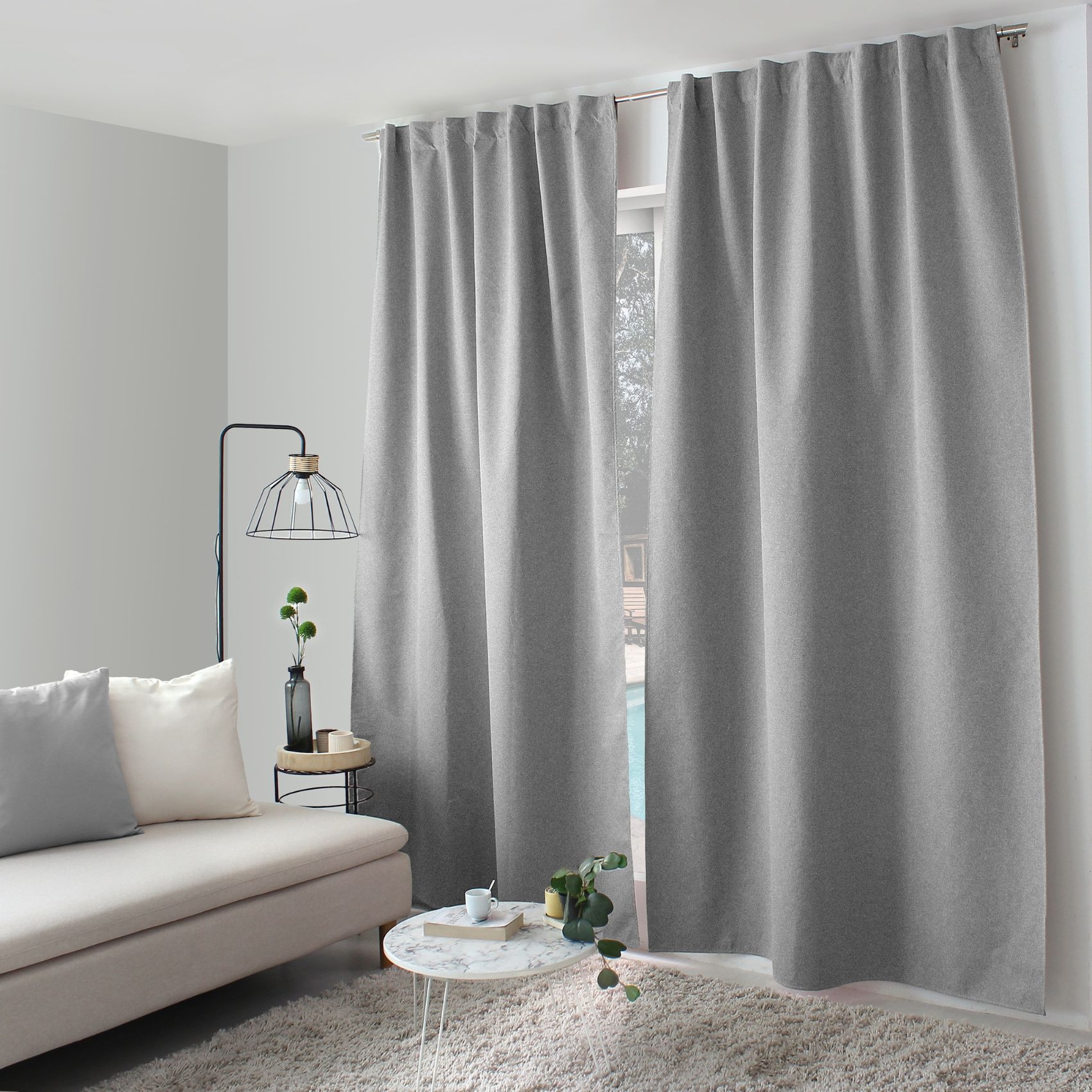 Rideau occultant aspect chambray, HOME MAISON