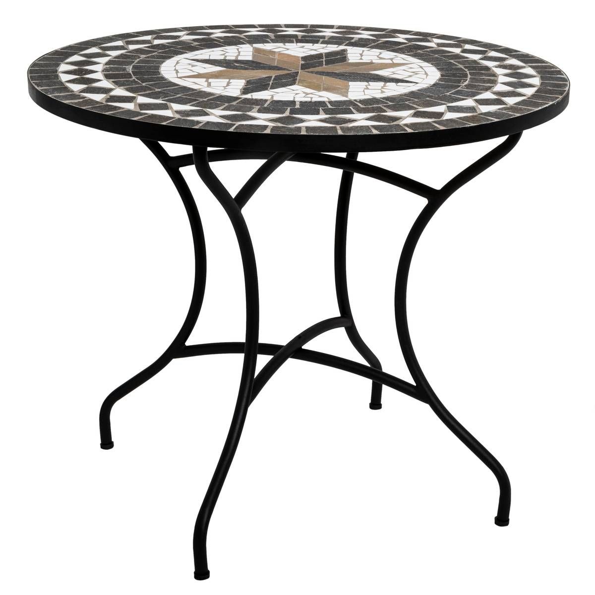 Table d'appoint pliante bois et métal noir - 60x60x76cm Couleur noir  Atmosphera