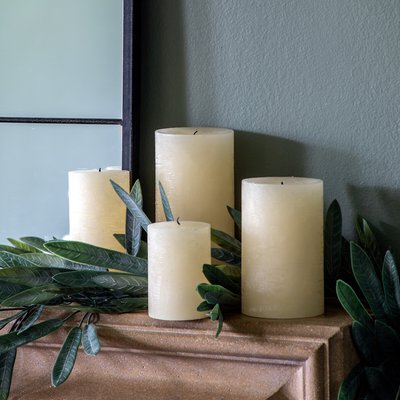 Pack of 2 14cm Pillar Candle Rustic Ivory SO'HOME