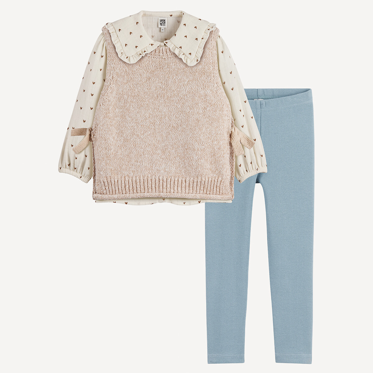 3-Piece Outfit, Jumper, Leggings and Blouse, LA REDOUTE COLLECTIONS