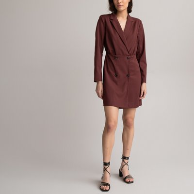 Blazer Mini Dress with Short Sleeves LA REDOUTE COLLECTIONS