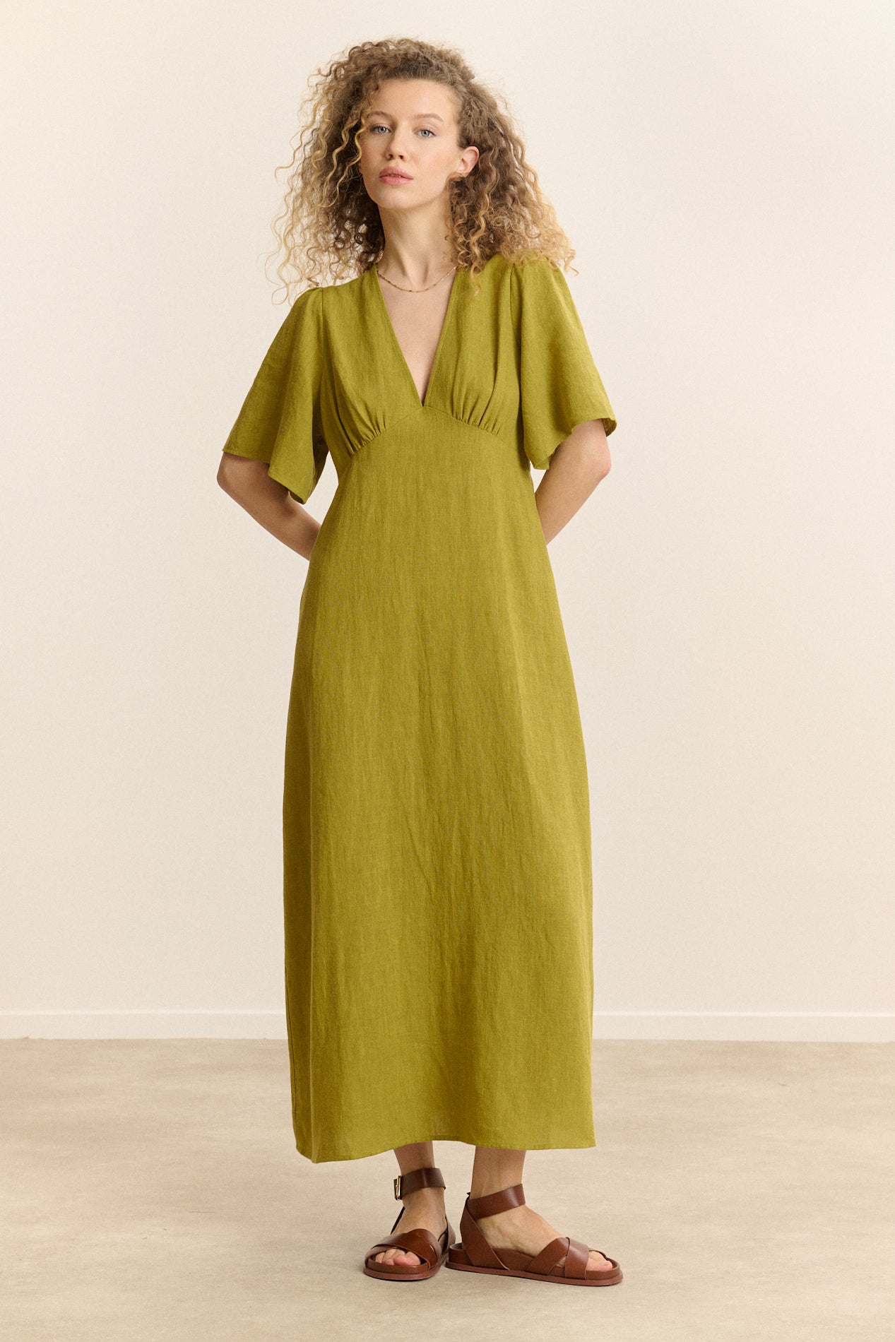 Robe midi manches courtes CANELLE, GARANCE PARIS