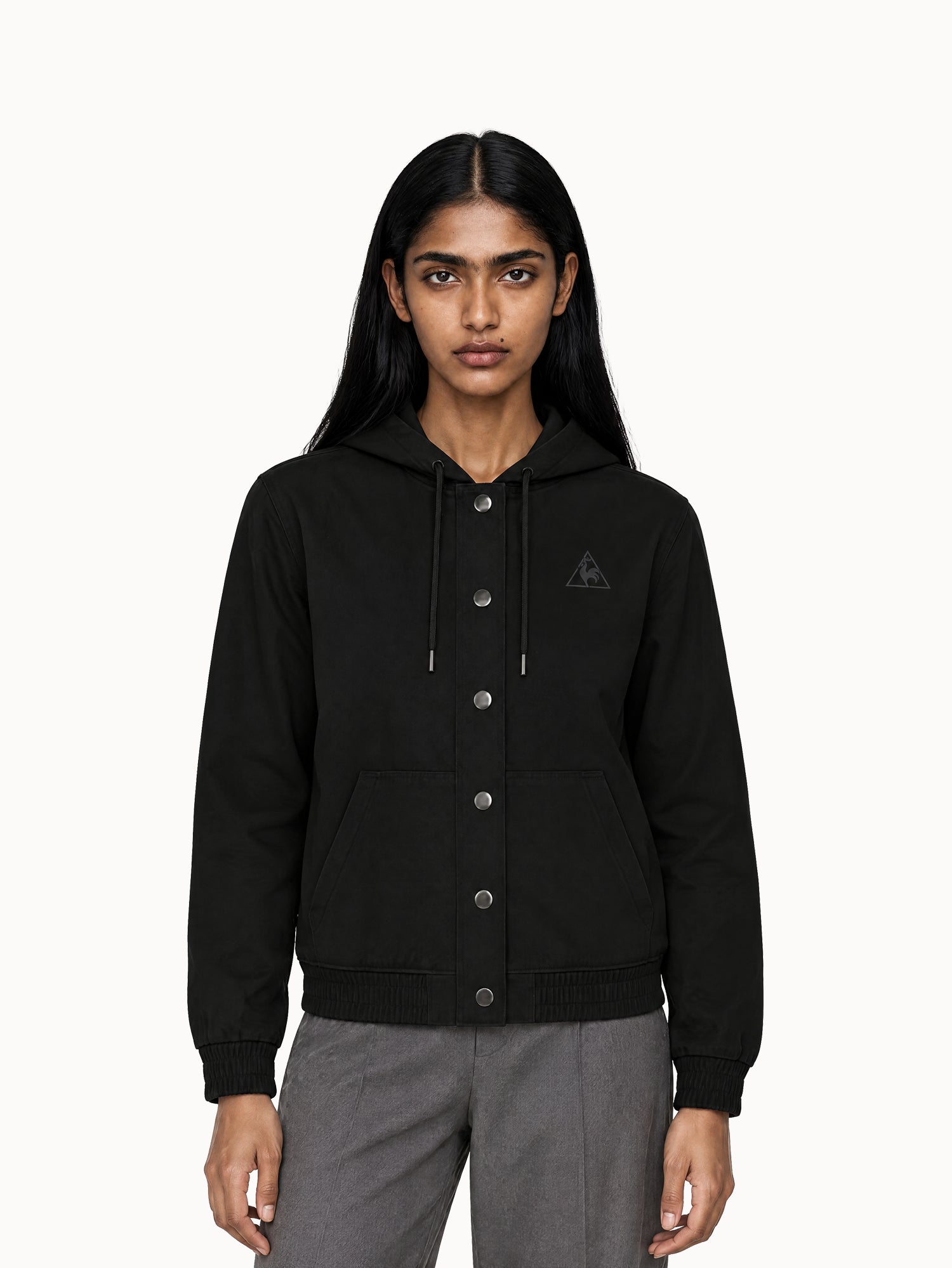 Veste à capuche en sergé de coton Essentiels ton/ton, LE COQ SPORTIF