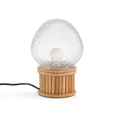 Lámpara de mesa de madera y cristal cincelado, Oguri LA REDOUTE INTERIEURS