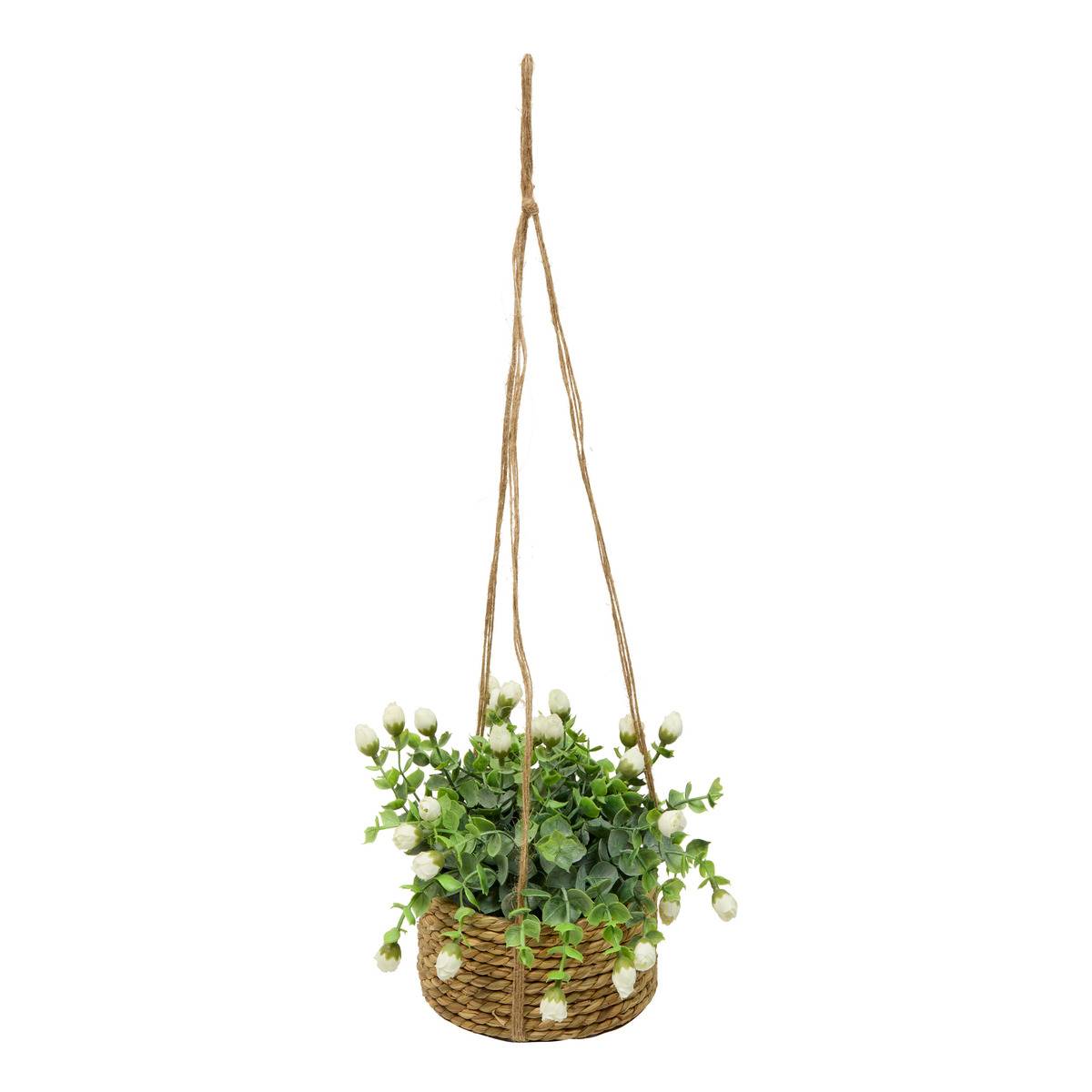 Plante artificielle suspendue en pot avec corde en jute, ATMOSPHERA