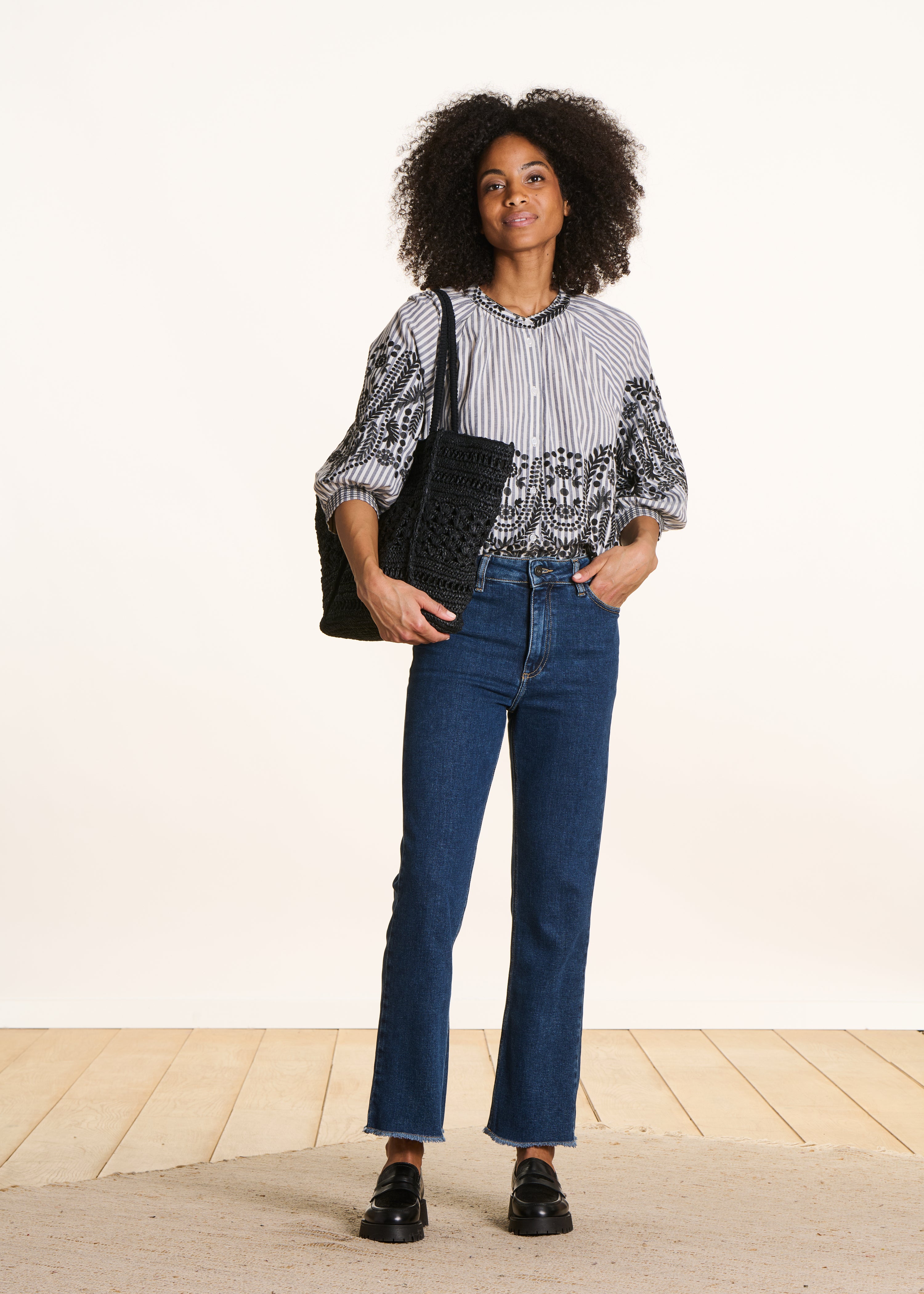 Jean cropped en coton biologique, LA FEE MARABOUTEE