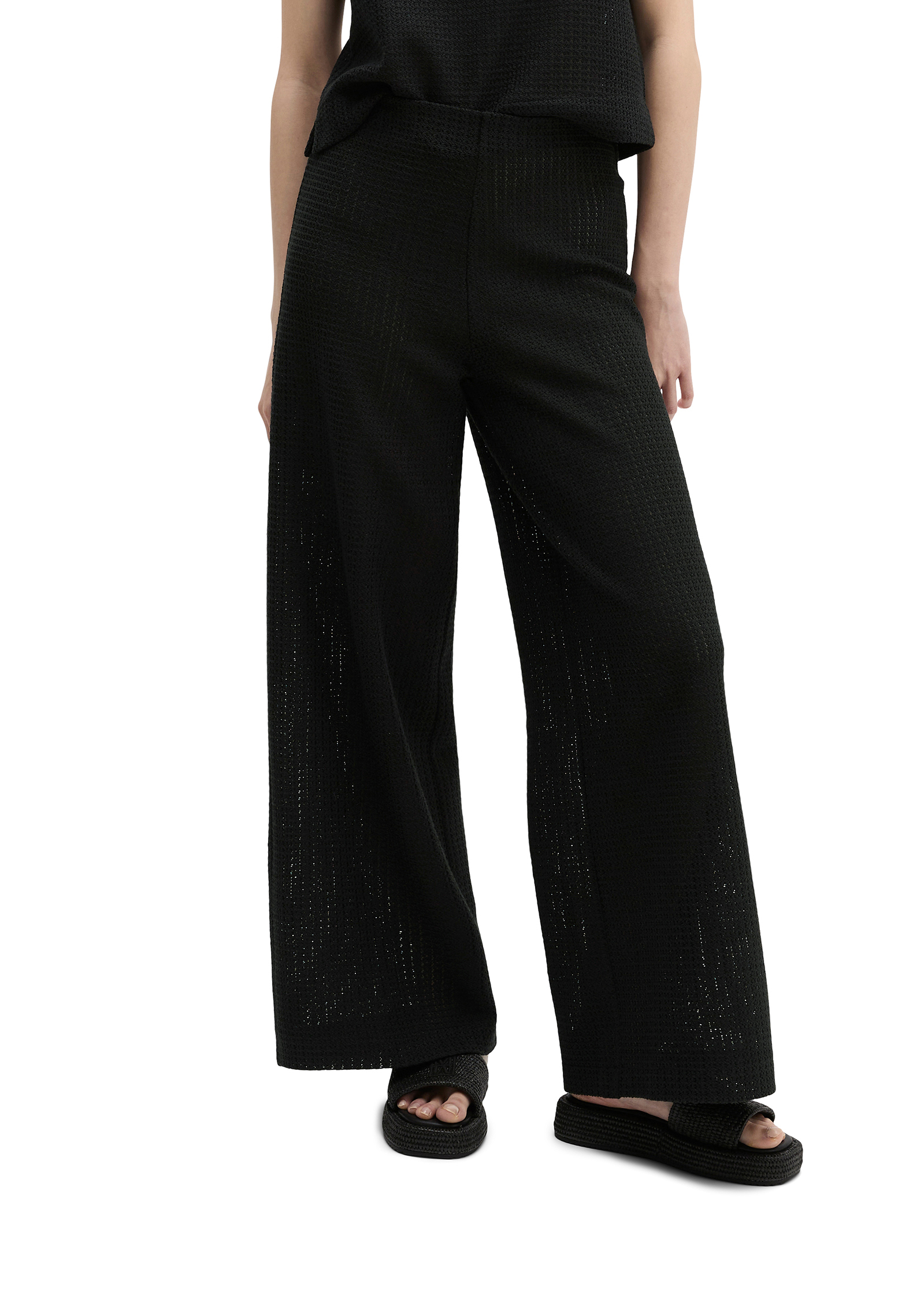 Crochet Pull-On-Pants slim en jersey de coton mélangé, MARC O'POLO