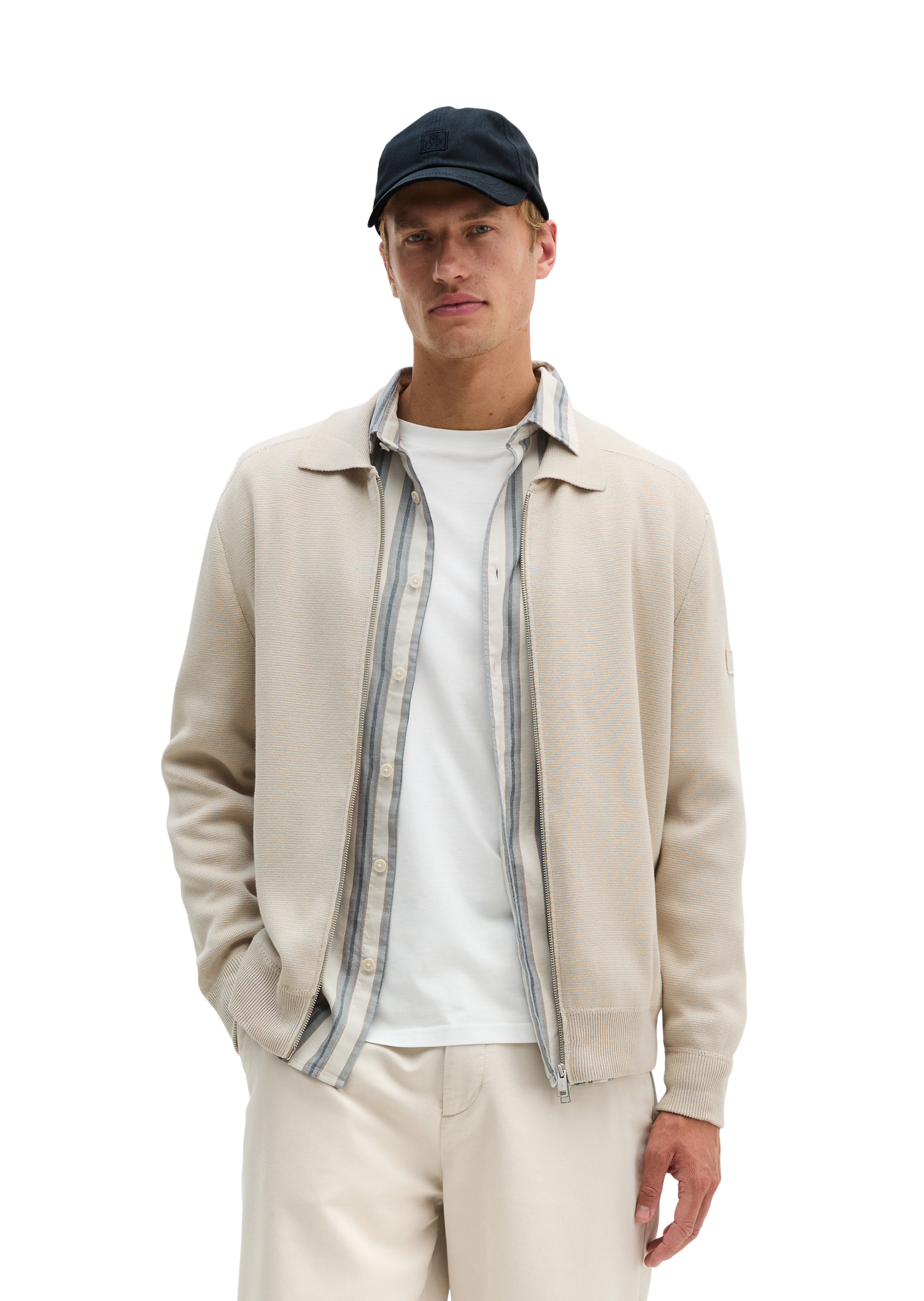 Cardigan coupe classique en coton biologique certifié, MARC O'POLO