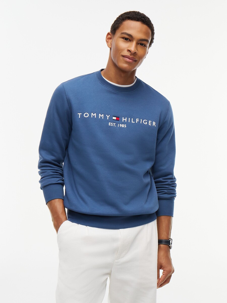 Sweat col montant zippé Tommy Logo, TOMMY HILFIGER