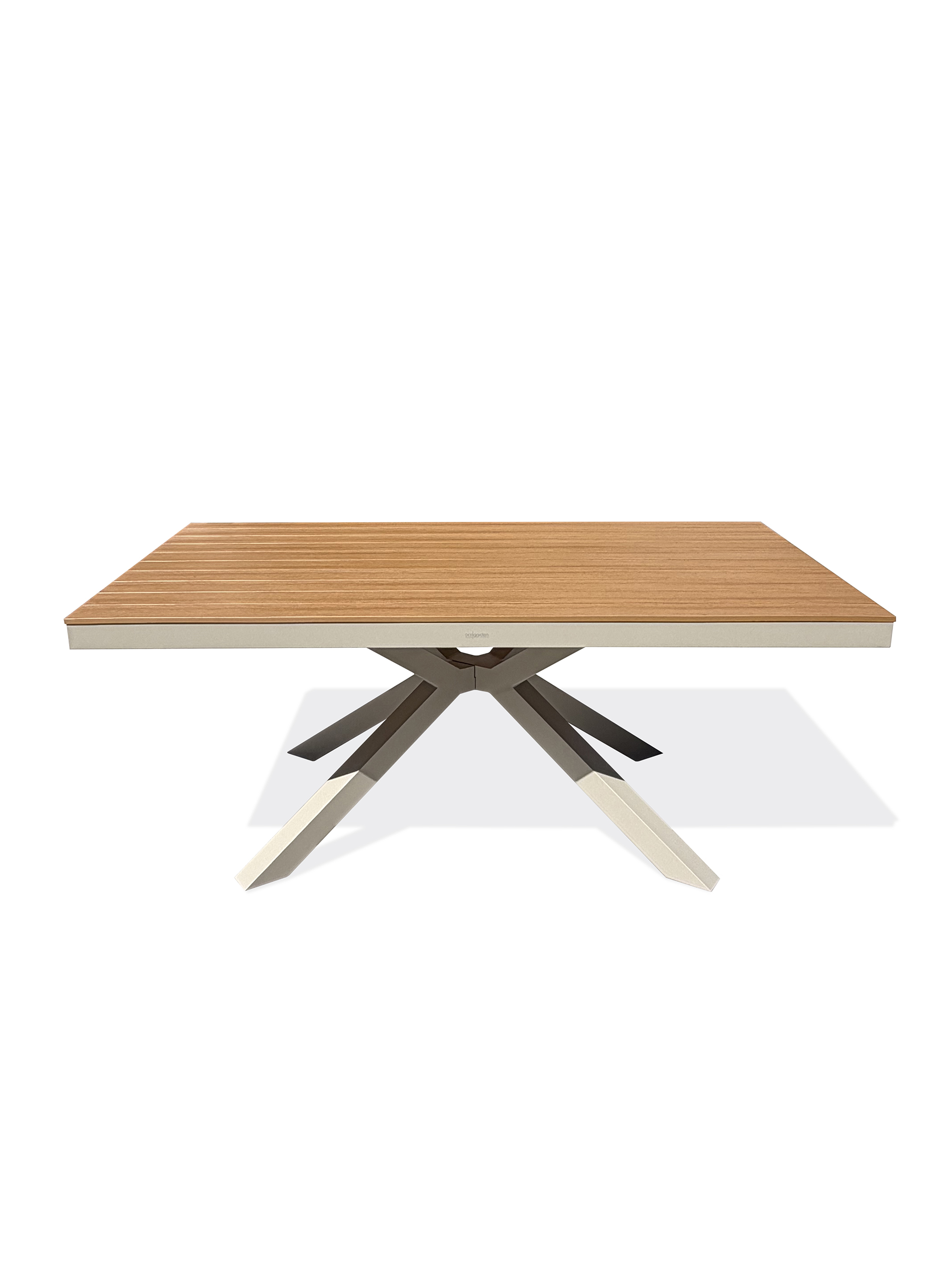 Table de jardin en aluminium plateau polywood aspect bois LAMU, DCB GARDEN