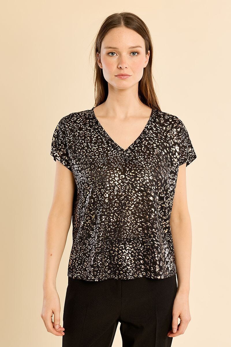 T-shirt col V imprimé, MOLLY BRACKEN