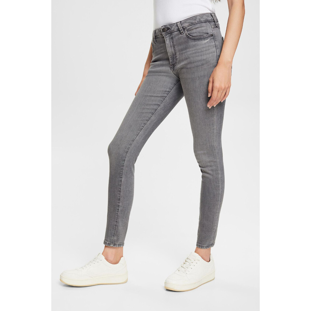 landmænd navn Ung dame Slim fit jeans in mid rise, grey, Esprit | La Redoute
