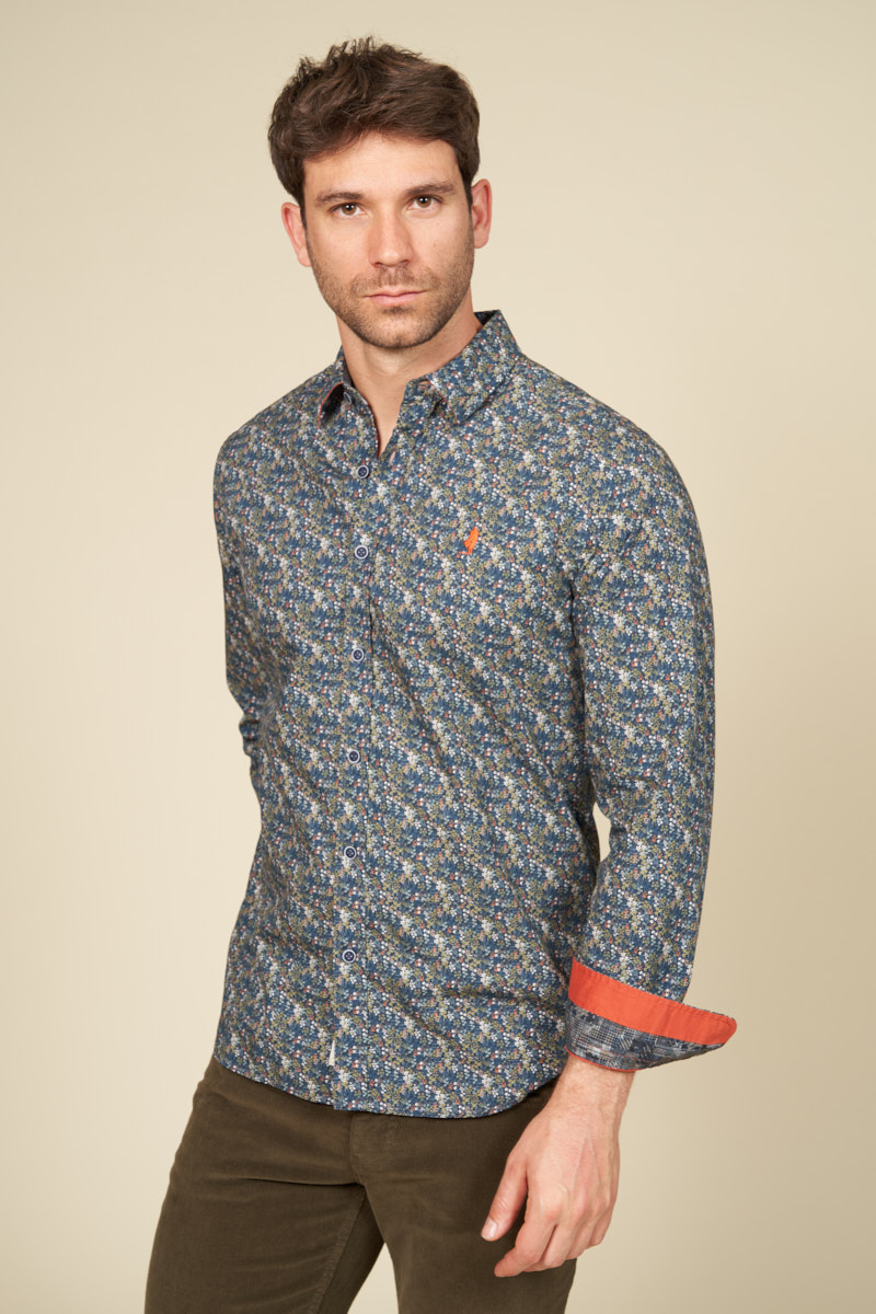 Chemise imprimée motif petites fleurs, MCS