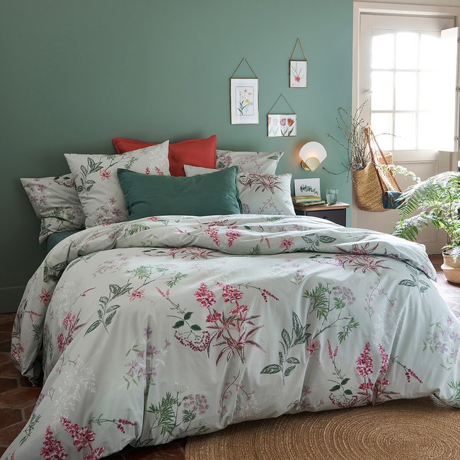 Isoline Floral 100% Cotton Percale 200 Thread Count Duvet Cover, printed, LA REDOUTE INTERIEURS